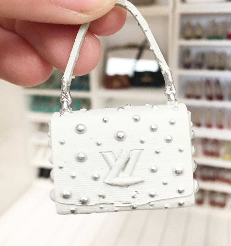 1:12 Scale | Miniature Farmhouse Louis Vuitton Twist Balls Bag Grey