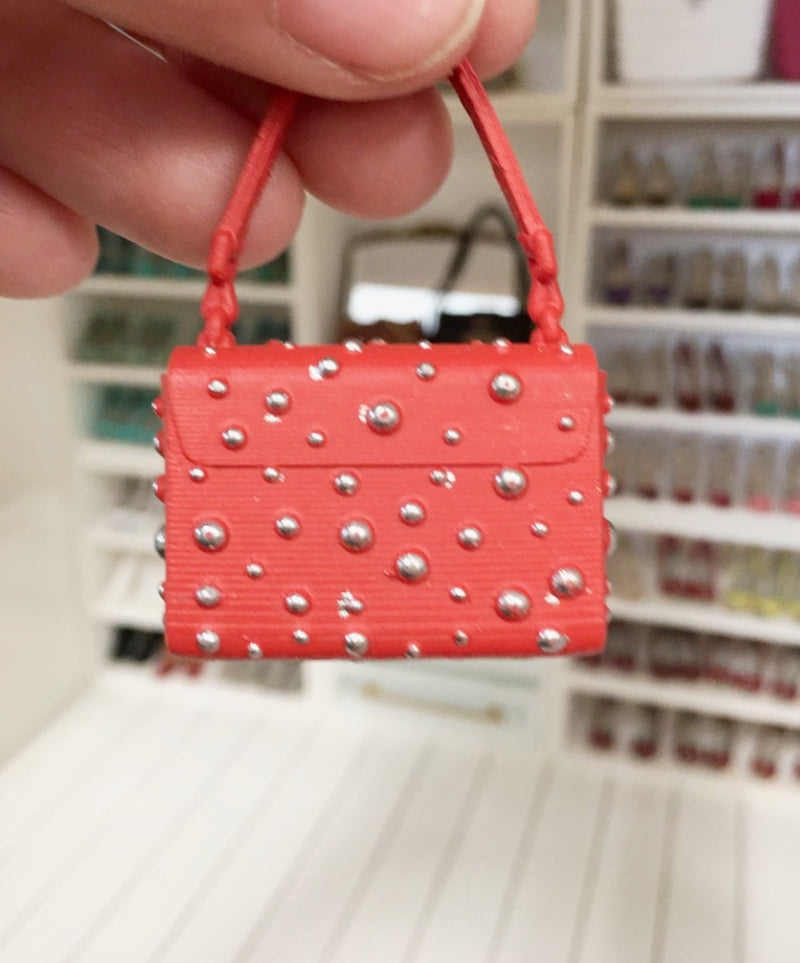 1:12 Scale | Miniature Farmhouse Louis Vuitton Twist Balls Bag Red