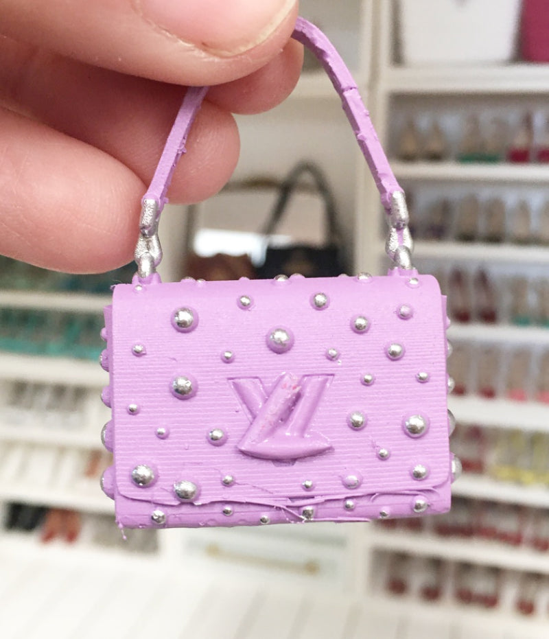 1:12 Scale | Miniature Farmhouse Louis Vuitton Twist Balls Bag Purple