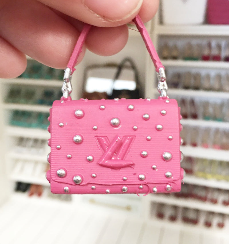 1:12 Scale | Miniature Farmhouse Louis Vuitton Twist Balls Bag Pink