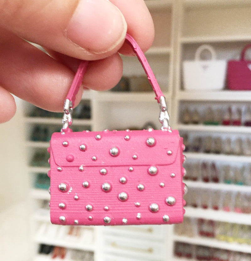 1:12 Scale | Miniature Farmhouse Louis Vuitton Twist Balls Bag Pink