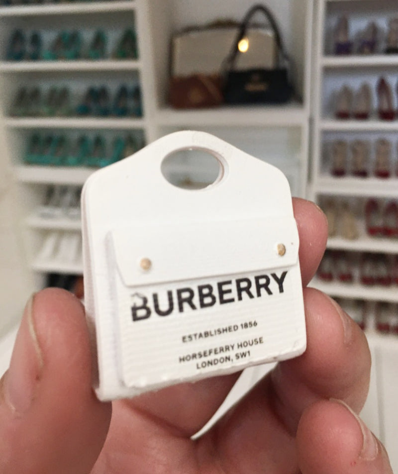 1:12 Scale | Miniature Farmhouse Burberry Satchel Bag White