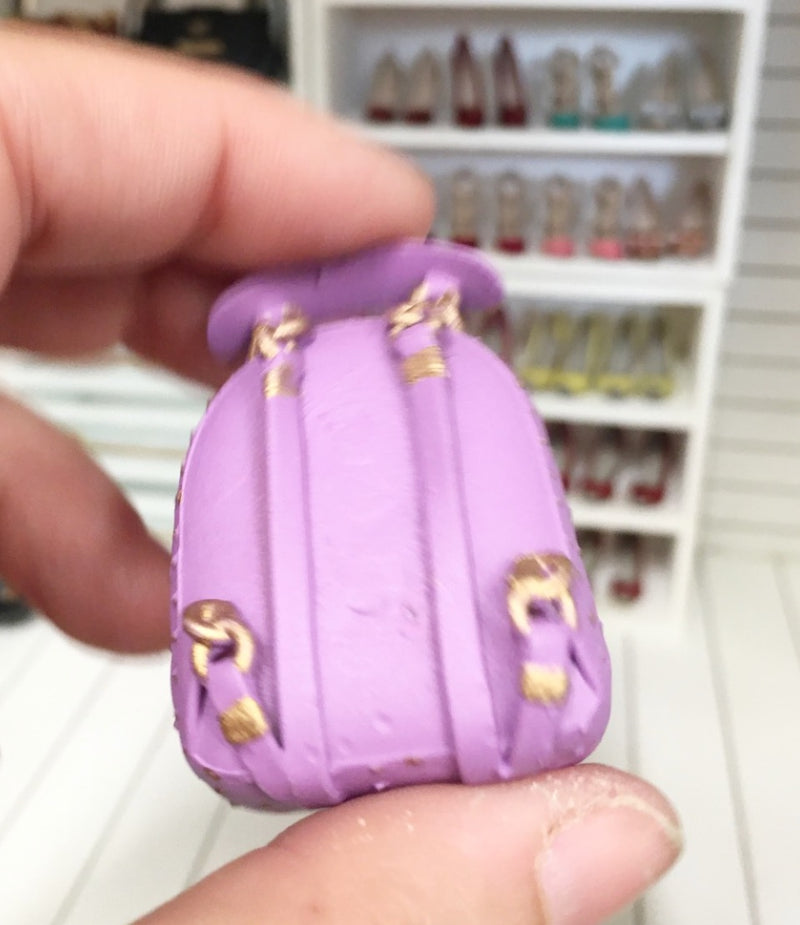 1:12 Scale | Miniature Farmhouse Dollhouse Garavani Backpack Purple