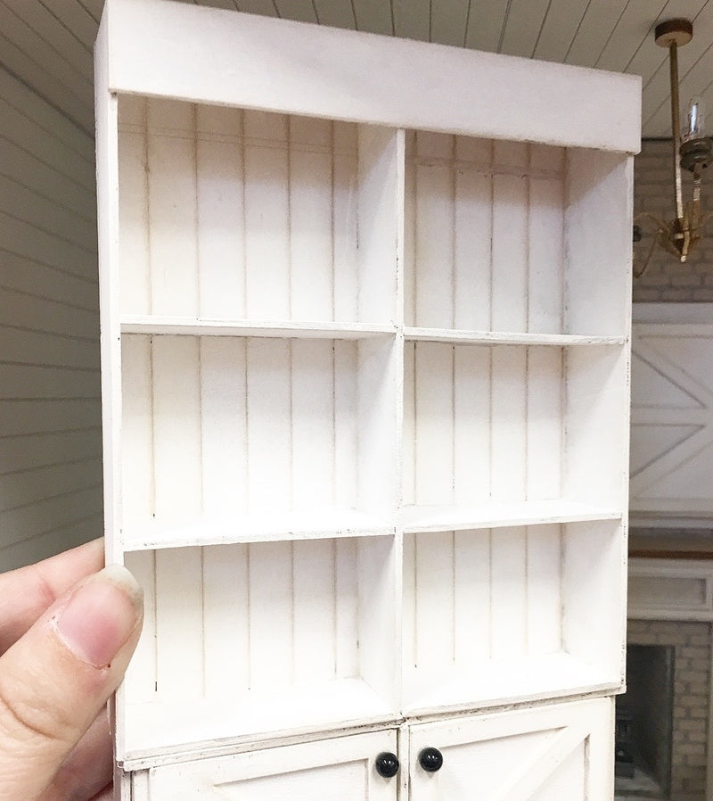 1:12 Scale | Miniature Farmhouse Barn Door Bookcase Top