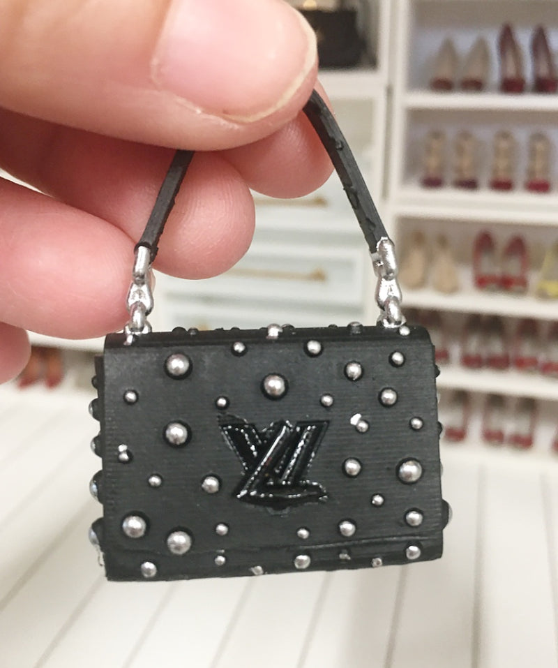 1:12 Scale | Miniature Farmhouse Louis Vuitton Twist Balls Bag Black