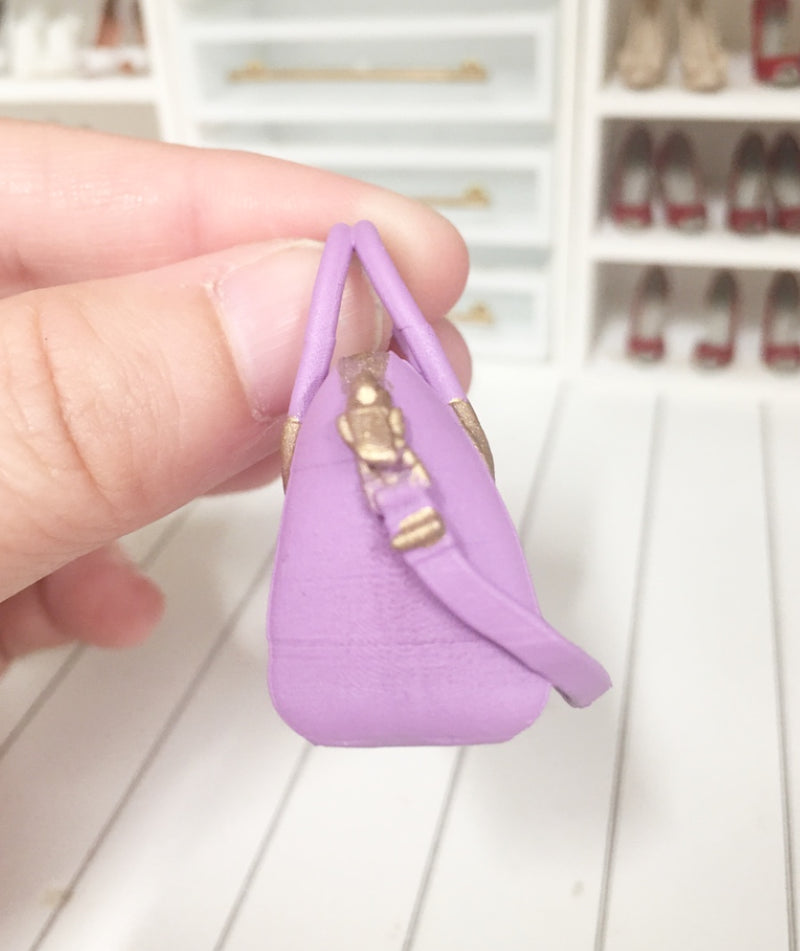 1:12 Scale | Miniature Farmhouse Dollhouse Bag Givenchy Satchel Purple