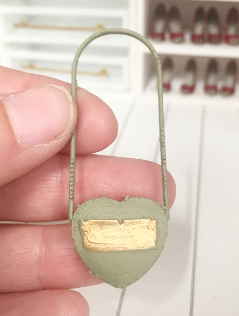 1:12 Scale | Miniature Farmhouse Chanel Heart Bag Candy Olive