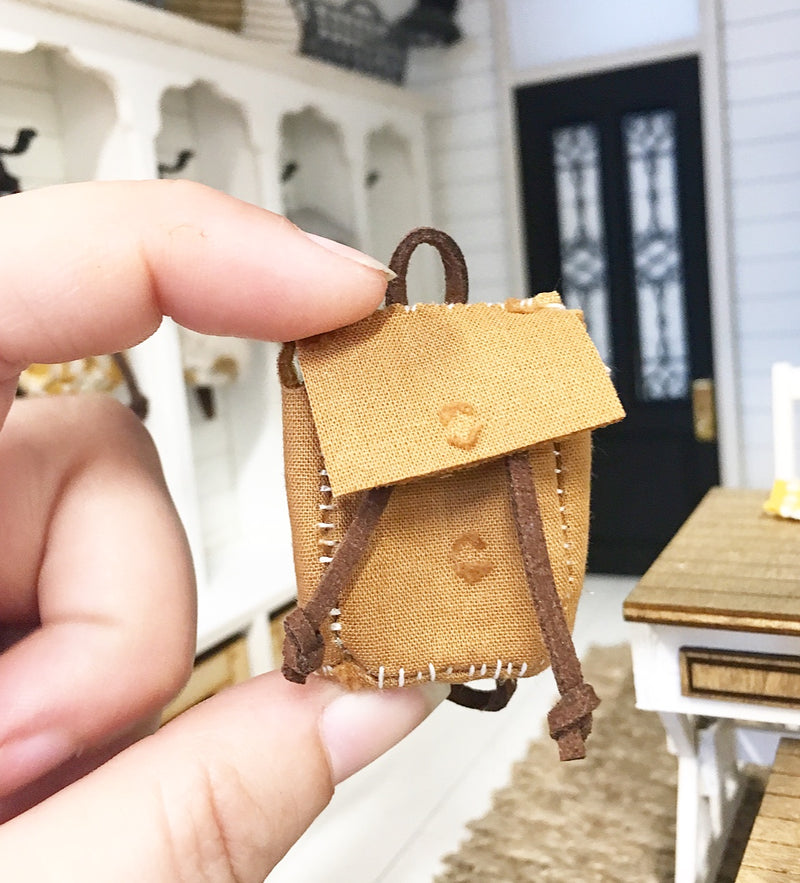 1 :12 Scale | Miniature Farmhouse Backpack Autumn Dots