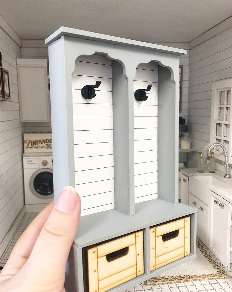Miniature 1:12 | Miniature  Farmhouse Drop Zone Blue 2 Bay