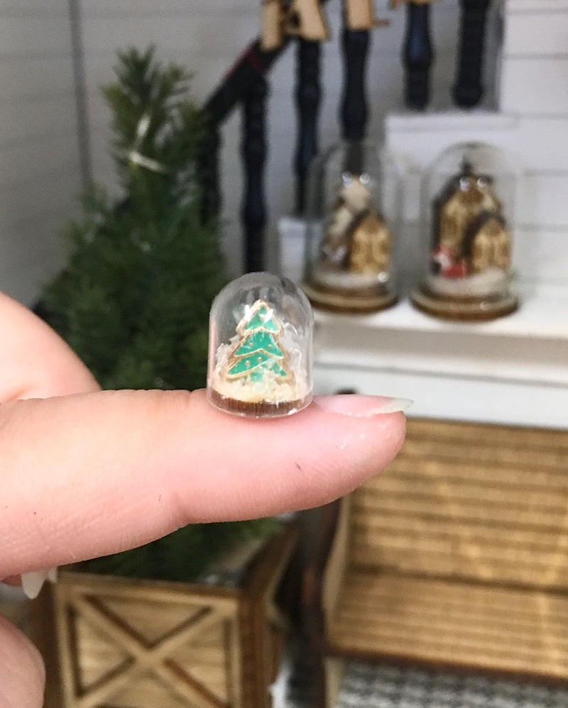 Miniature 1:12 | Miniature Farmhouse Christmas Teeny Tiny Tree Snow Globe