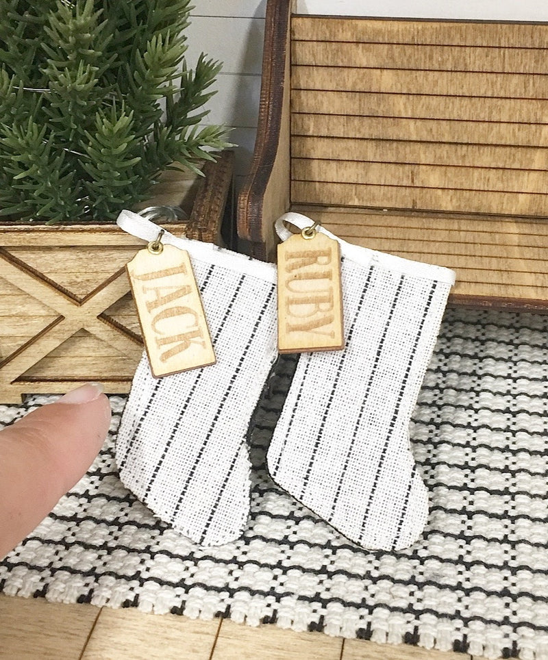 Miniature 1:12 | Miniature Farmhouse Christmas Custom Stockings