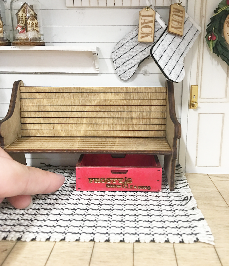 Miniature Dollhouse 1:12 Scale | Miniature Farmhouse Frosty Snowclearing Box Red
