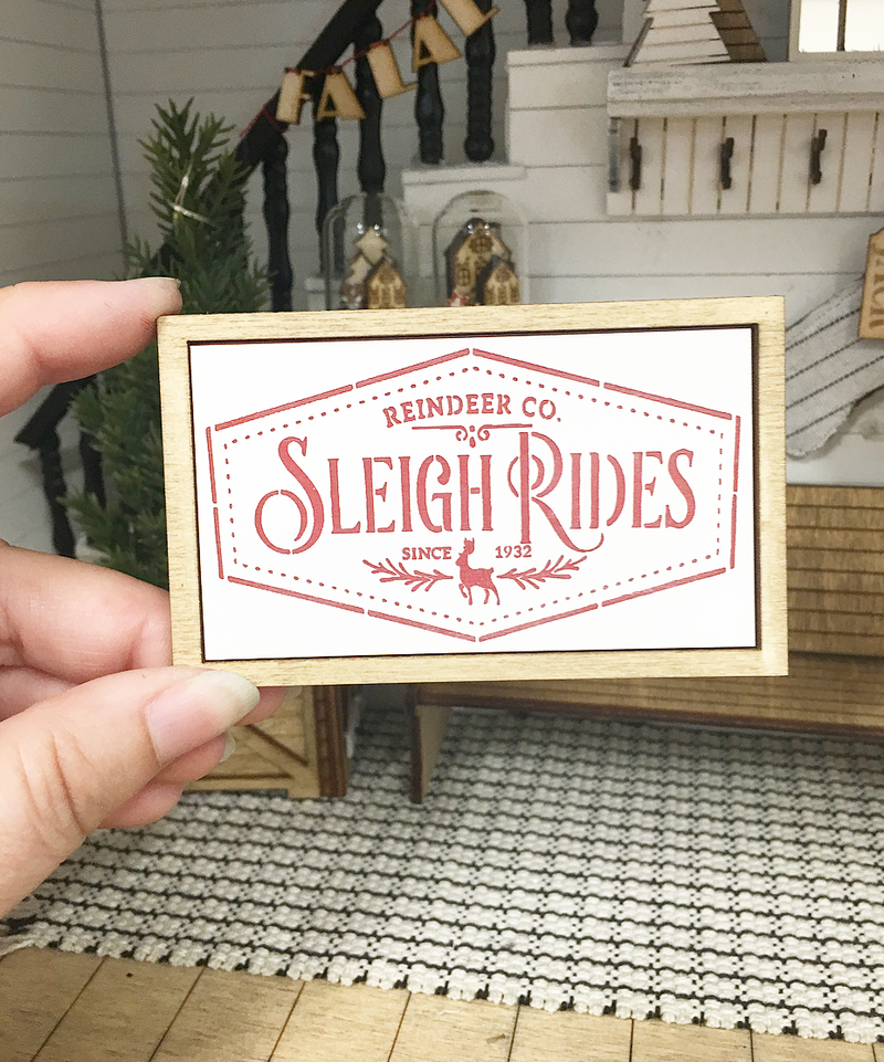 Miniature Dollhouse 1:12 Scale | Miniature  Sleigh Rides Sign