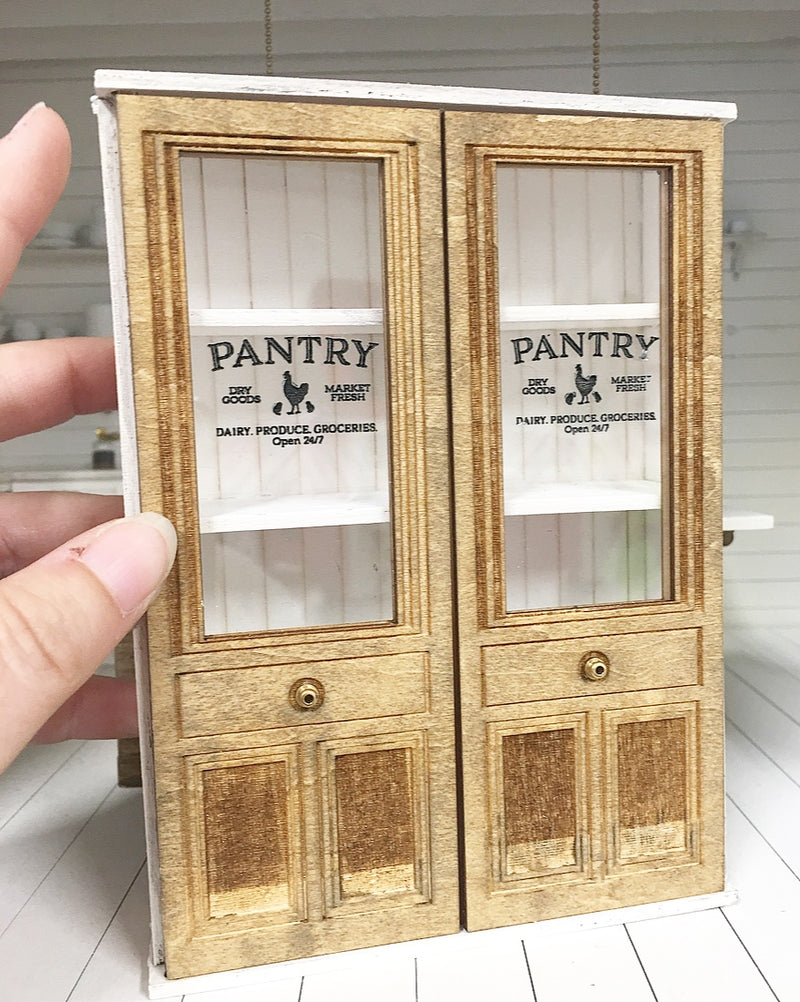 1 :12 Scale | Miniature Farmhouse Pantry with Produce Doors