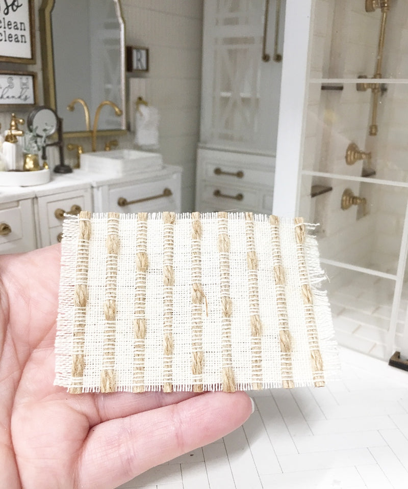 1:12Scale | Miniature Jute & Linen Bath mats Pair of 2