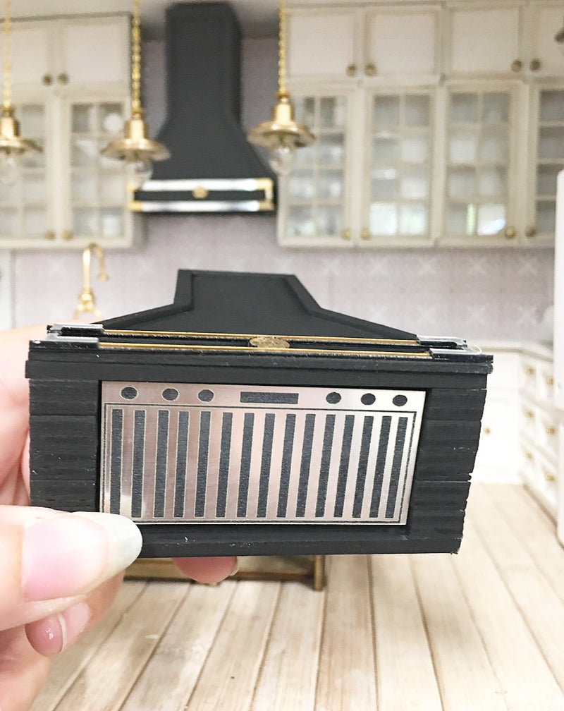 1:12 Scale | Miniature Farmhouse Detailed Hood Small Black & Gold