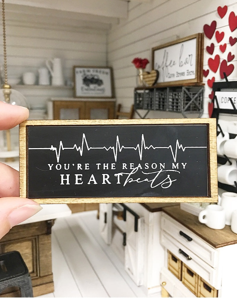 1:12 Scale | Miniature Farmhouse Heartbeats Sign