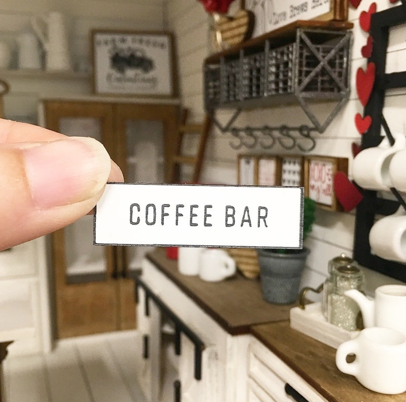 1:12 Scale | Miniature Farmhouse Coffee Bar Sign