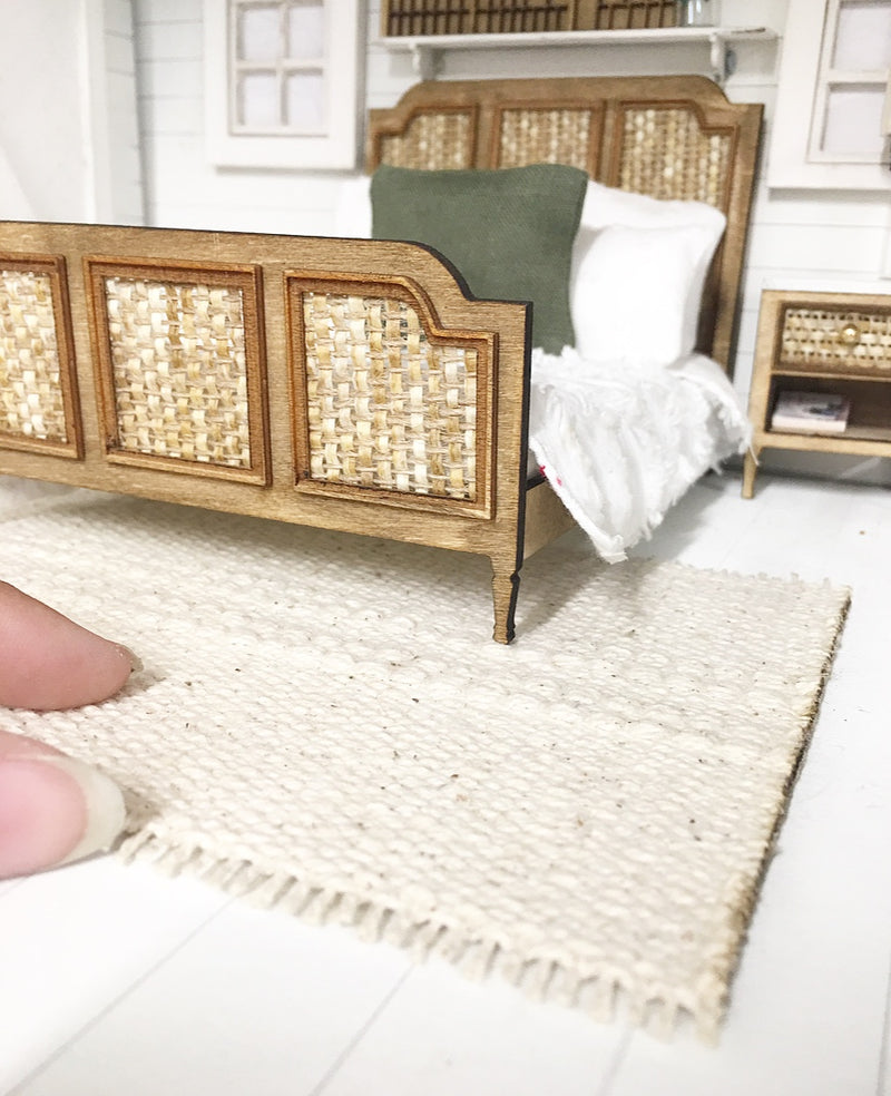 1:12 Scale | Miniature Farmhouse Tan Textured Rug