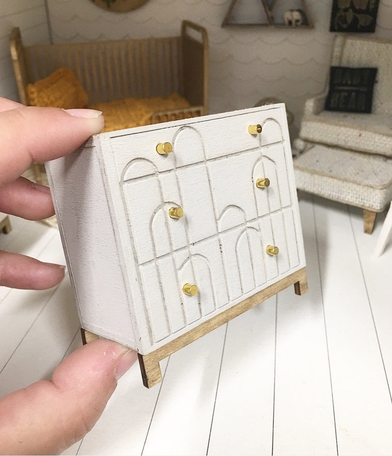 1:12 Scale | Miniature Farmhouse Dresser Grey Arch