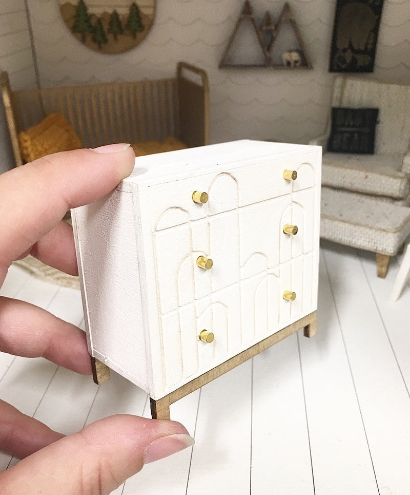 1:12 Scale | Miniature Farmhouse Dresser White Arch