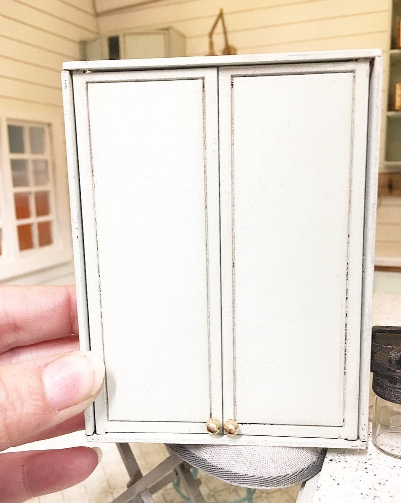 1:12 Scale | Miniature Farmhouse Double Door Opening Wall Cupboard Mint