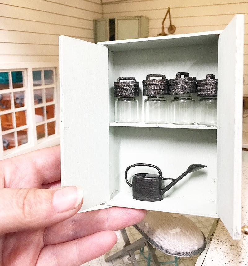 1:12 Scale | Miniature Farmhouse Double Door Opening Wall Cupboard Mint