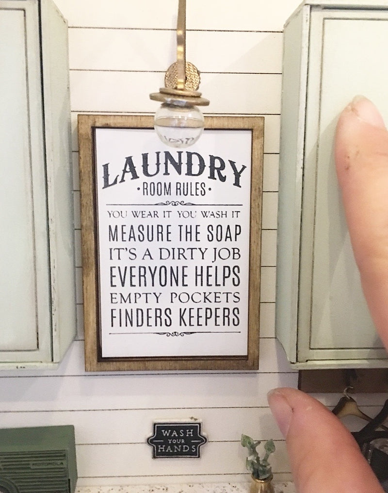 1:12 Scale | Miniature Farmhouse Finders Keepers Laundry Sign