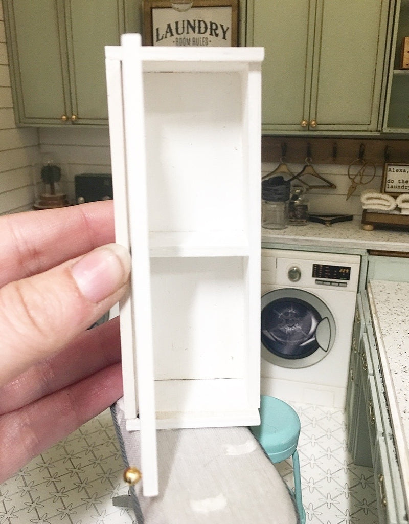 1:12 Scale | Miniature Farmhouse Single Door Opening Wall Cupboard White Right