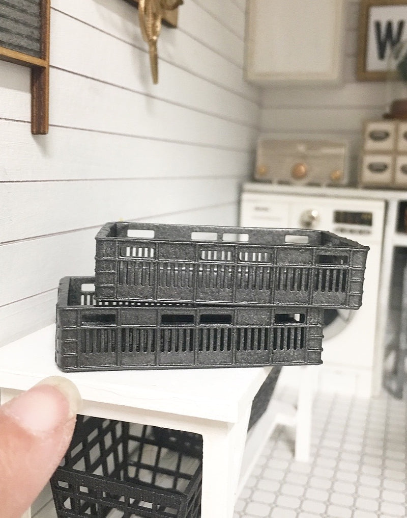 1:12 Scale | Miniature Farmhouse Industrial Crates Large 2PC