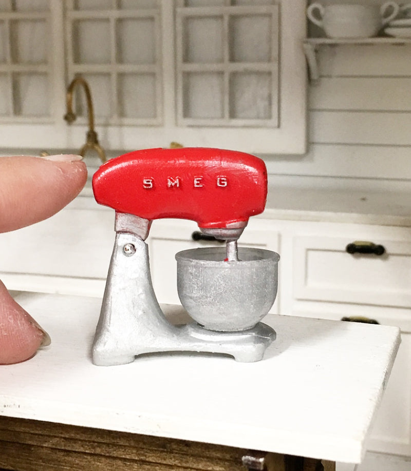 1:12 Scale | Miniature Farmhouse Smeg Mixer Red