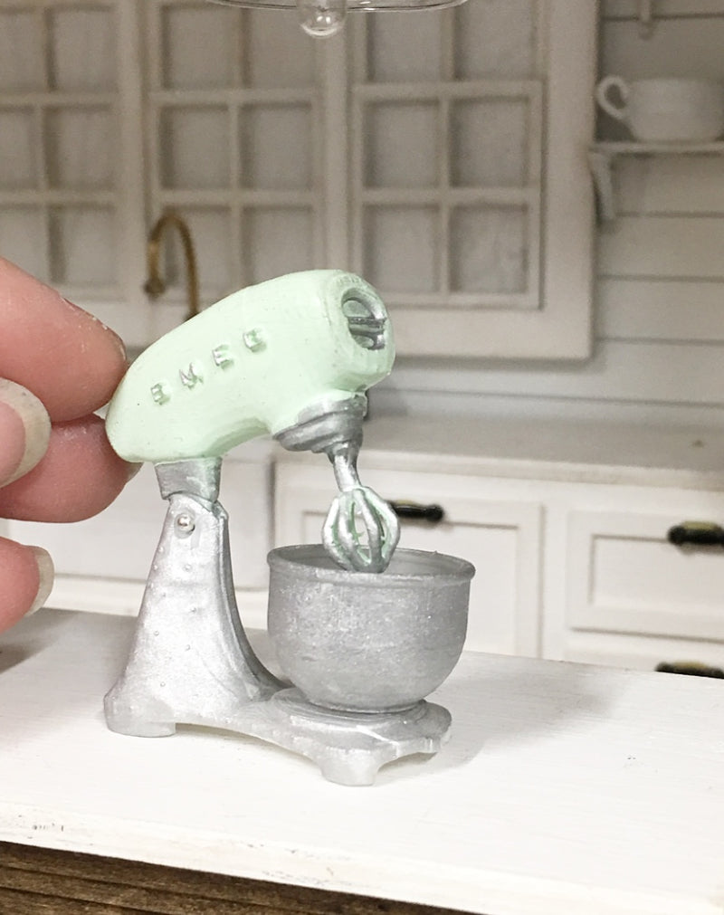 1:12 Scale | Miniature Farmhouse Smeg Mixer Mint
