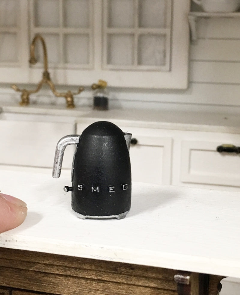 1:12 Scale | Miniature Farmhouse Smeg Kettle Black