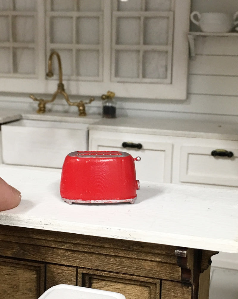 1:12 Scale | Miniature Farmhouse Smeg Toaster Red