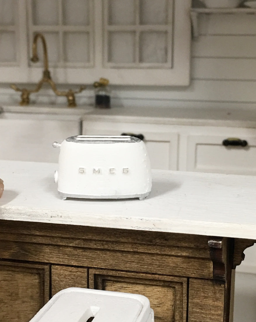 1:12 Scale | Miniature Farmhouse Smeg Toaster White – MyMiniatureEmporium