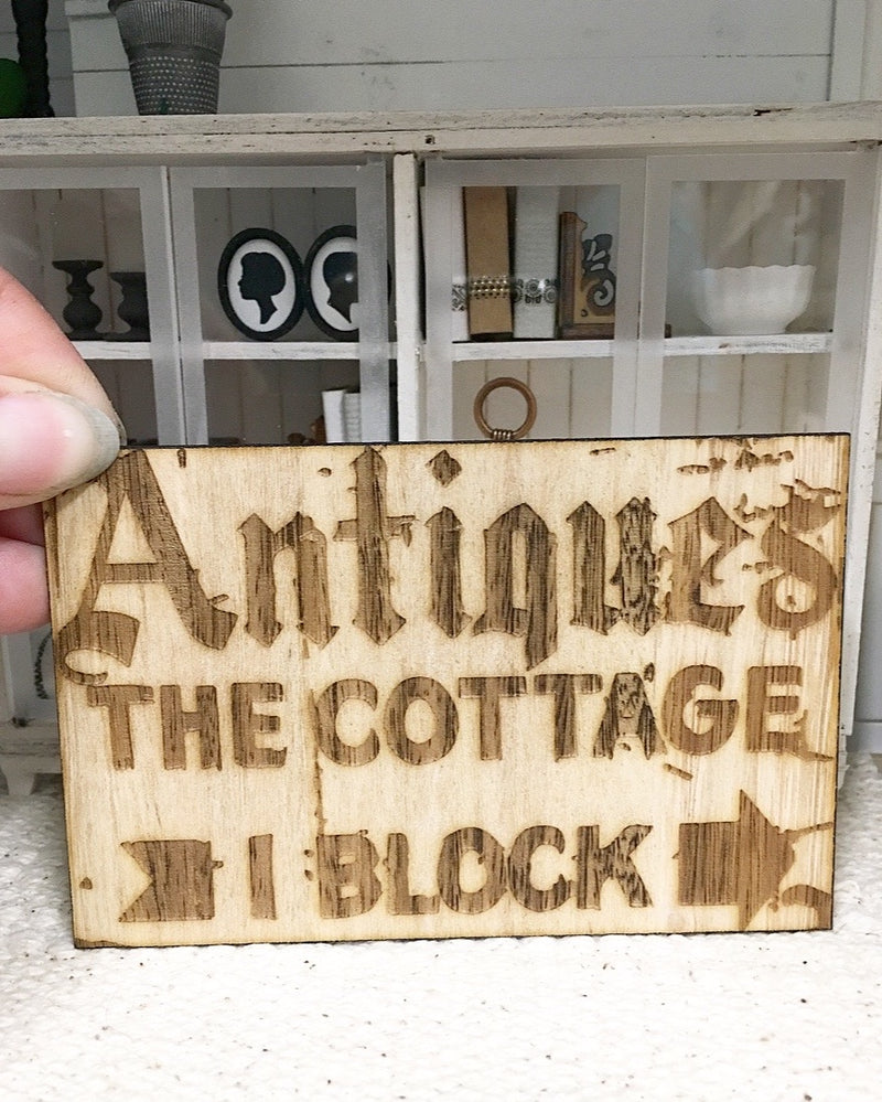 1:12 Scale | Miniature Farmhouse Antiques Block Sign