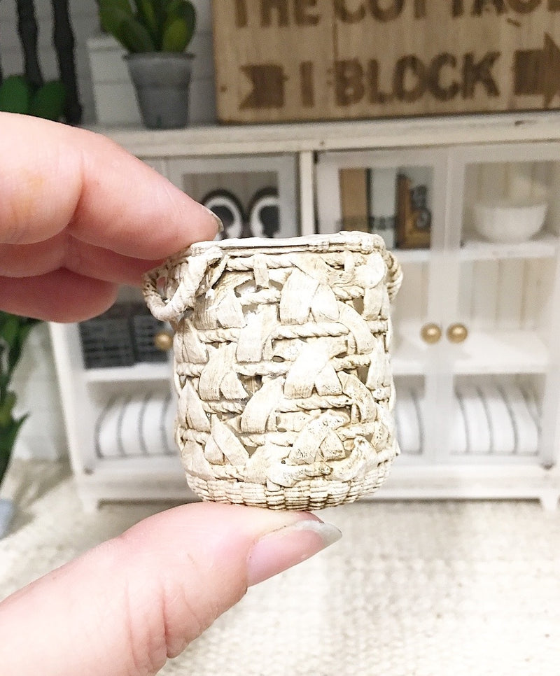 1:12 Scale | Miniature Farmhouse Rattan Basket