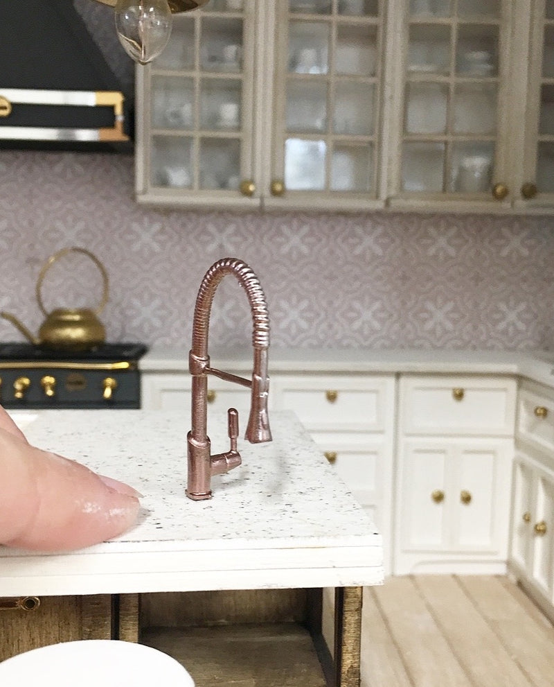 1:12 Scale | Miniature Farmhouse Wire Faucet Copper