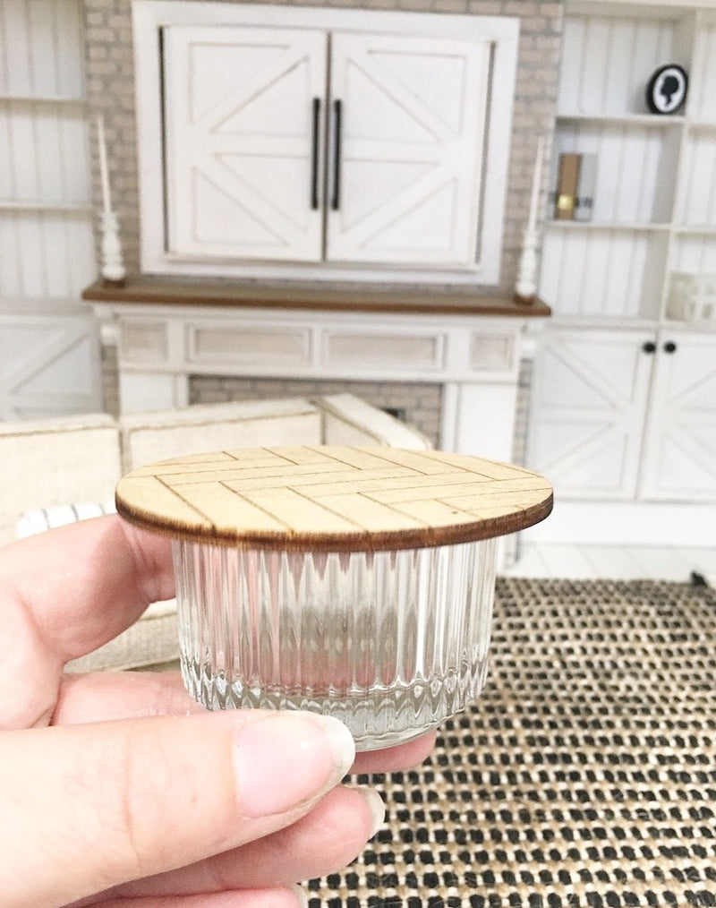 1:12 Scale | Miniature Farmhouse Fluted Glass Coffee Table