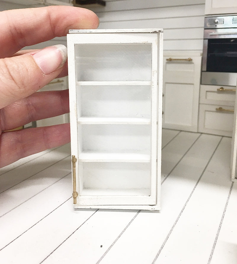 1:12 Scale | Miniature Farmhouse Kitchen Upper Cabinet Medium Glass Pane 4.5cm  Left Opening