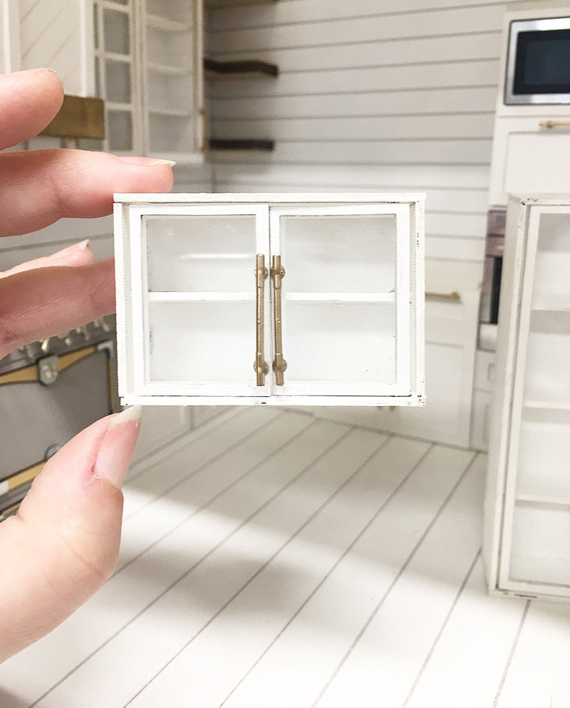 1:12 Scale | Miniature Farmhouse Kitchen Upper Cabinet Small Duo Pane 6cm