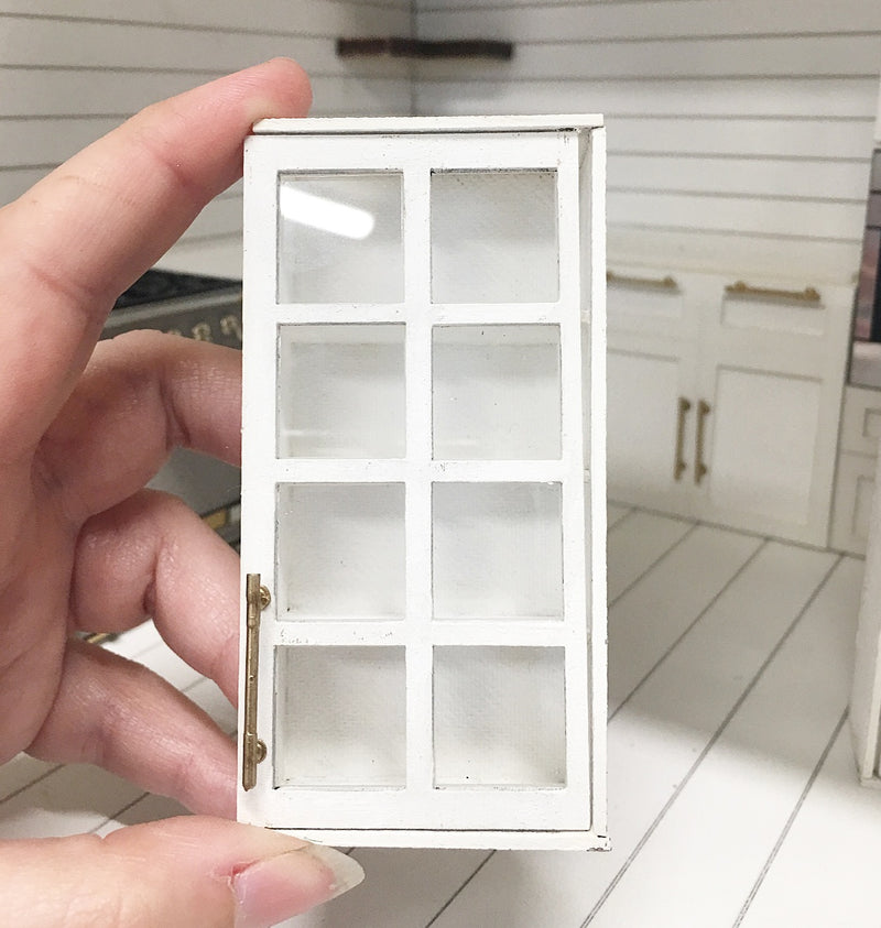 1:12 Scale | Miniature Farmhouse Kitchen Upper Cabinet Medium Pane 4.5cm Left Opening
