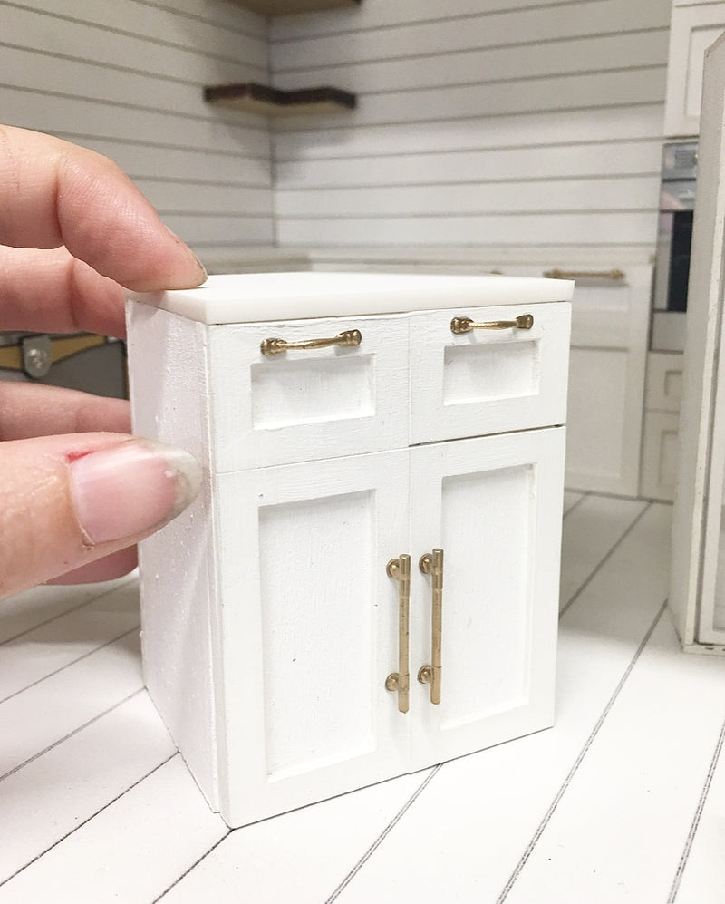 1:12 Scale | Miniature Farmhouse Kitchen Lower Cabinet 6cm