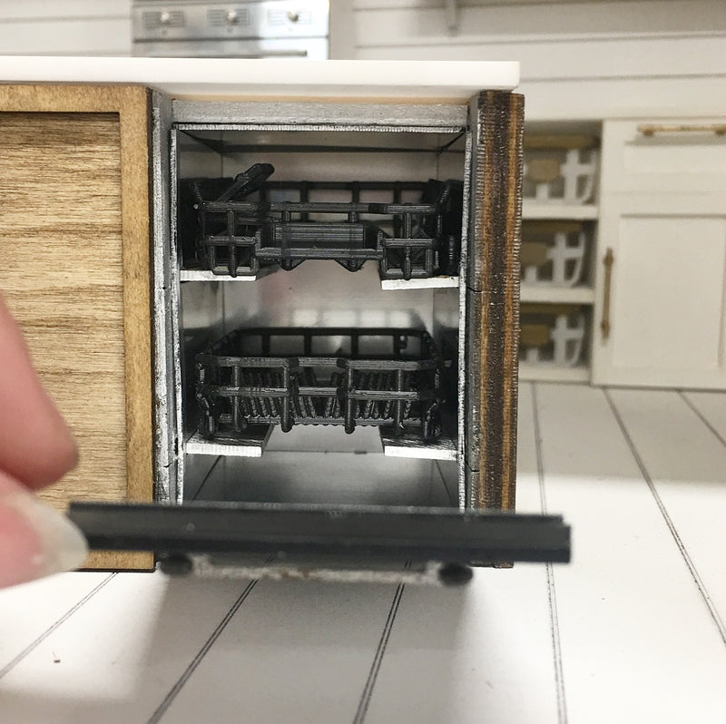 1:12 Scale | Miniature Farmhouse Kitchen Large Island With Dishwasher