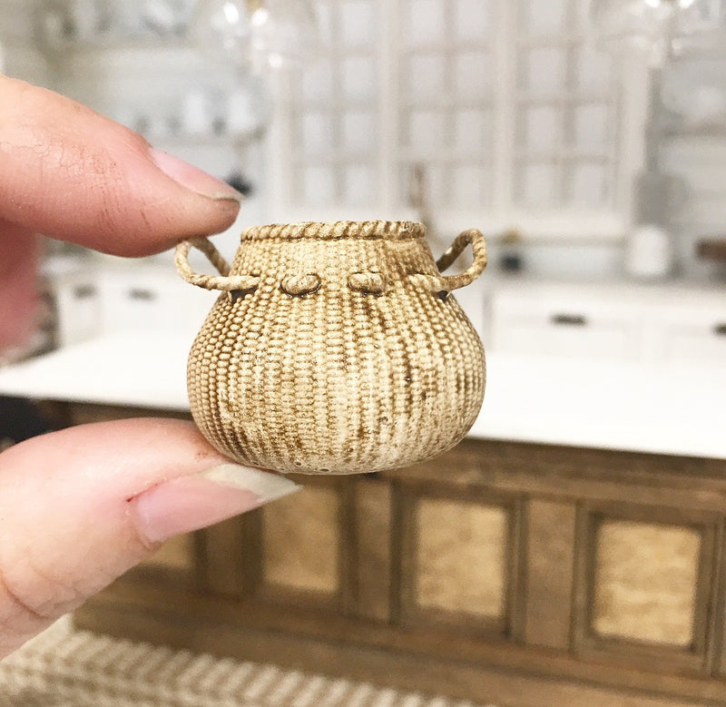 1:12 Scale | Miniature Farmhouse Small Oval Rattan Basket
