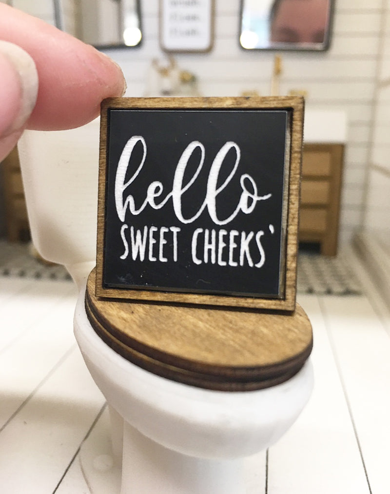 1:12 Scale | Miniature Farmhouse Hello Sweet Cheeks Sign