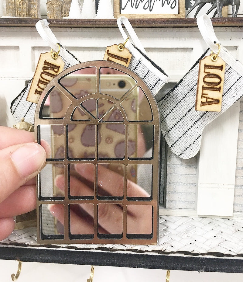 Miniature Dollhouse 1:12 | Miniature Farmhouse Copper Arch Mirror