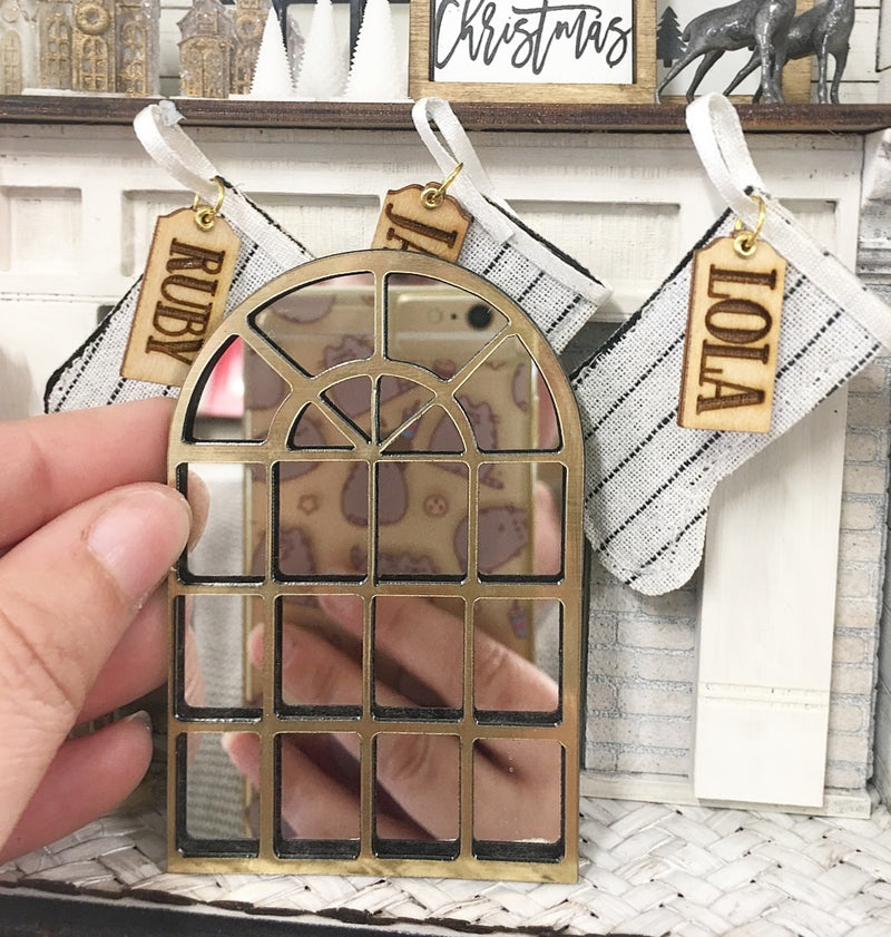 Miniature Dollhouse 1:12 | Miniature Farmhouse Gold Arch Mirror