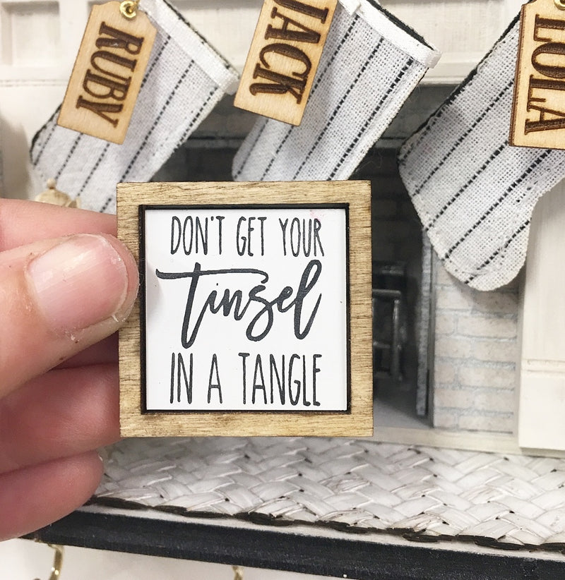Miniature Dollhouse 1:12 | Miniature Farmhouse Sign Tinsel Tangle