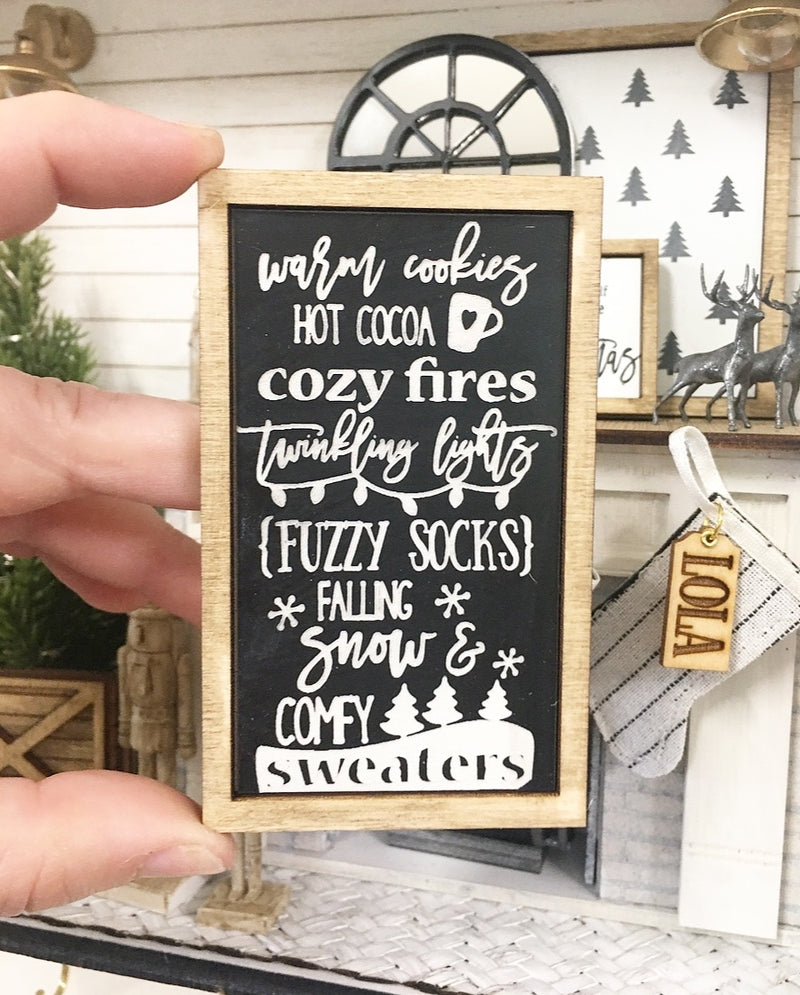 Miniature Dollhouse 1:12 | Miniature Farmhouse Sign Warm Cookies